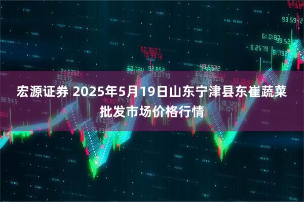 宏源证券 2025年5月19日山东宁津县东崔蔬菜批发市场价格行情